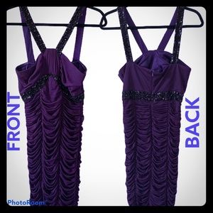 Decovde 1.8 Purple formal dress ruched bottom